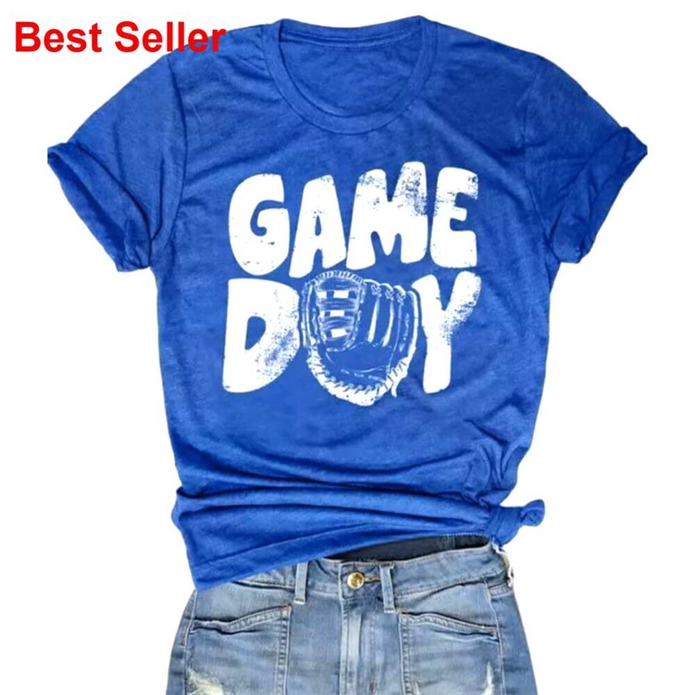 Vintage Baseball Mom Graphic Tee - Soft Cotton Blend Short Sleeve